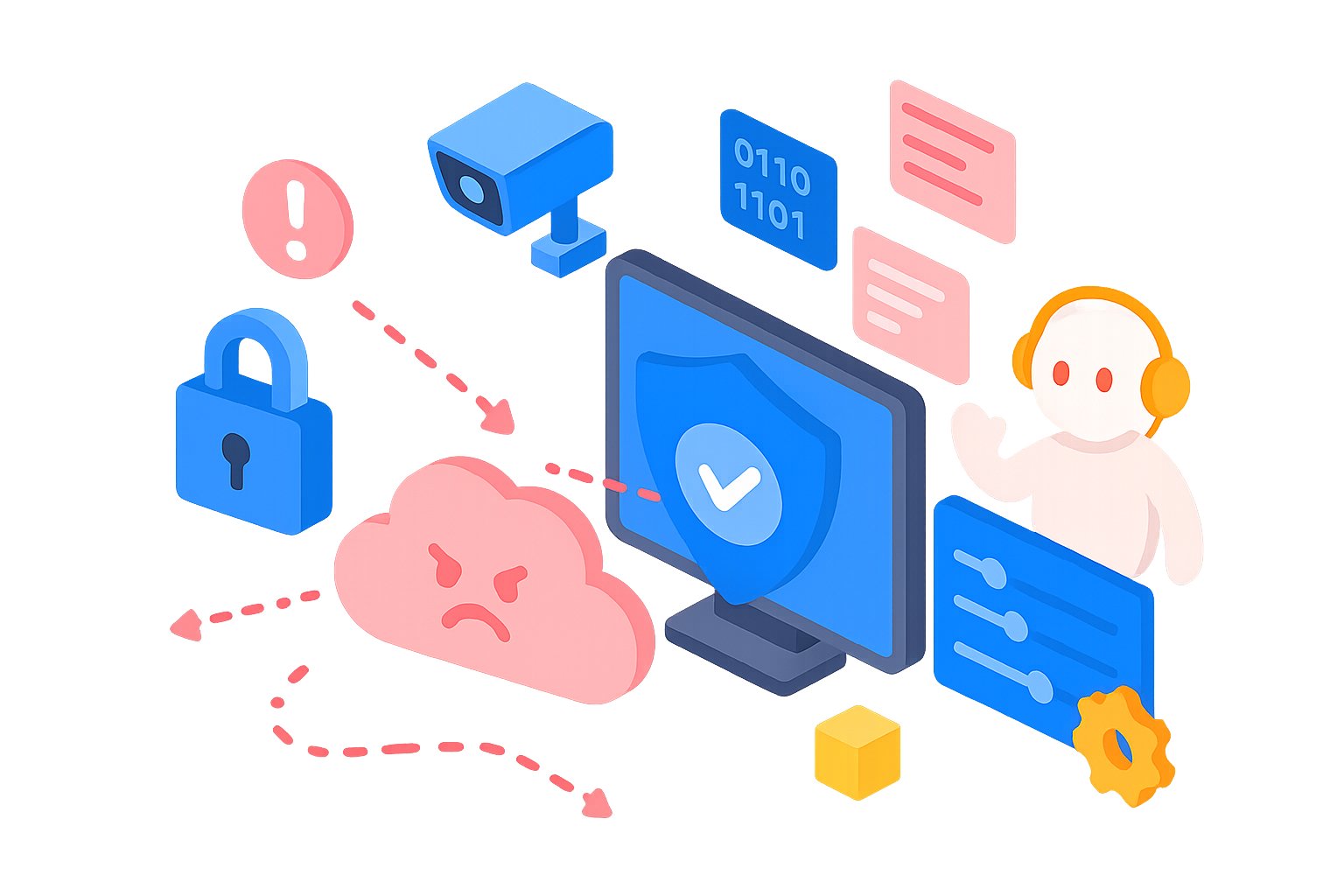 Site builder drag-and-drop illustration