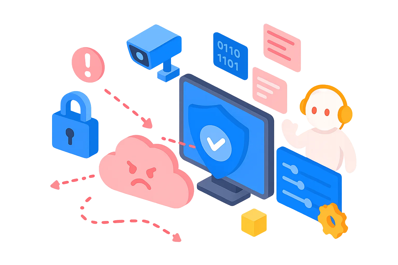 Site builder drag-and-drop illustration